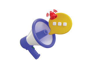 megaphone with message icon 3d render concept of Marketing advertisement icon