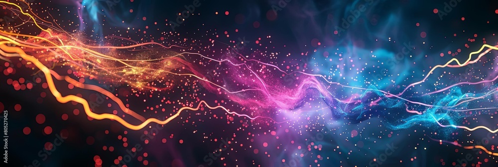 Poster a colorful array of lights illuminate the night sky, creating a mesmerizing display