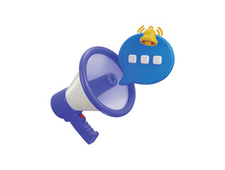 megaphone with message icon 3d render concept of Marketing advertisement icon