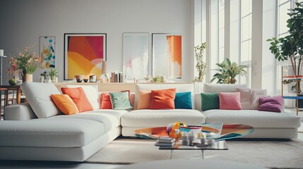 sofa blurred modern living room interio