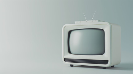 3D Retro Television Icon on Gray background, watching video content, Minimal Retro, Analog, vector, 3D Illustration