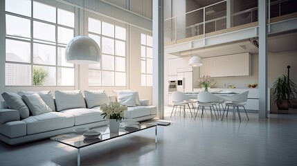 Fototapeta premium soft blurred loft apartment interior