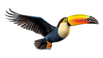 Fototapete Rund toucan in flight isolated on transparent background cutout © Papugrat