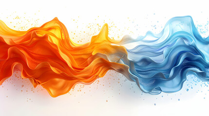 3D Flat Icon: Thermal Tide - El Ni?o Heat Abstract Art Banner for Financial Growth and Innovation
