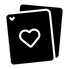 playing cards hearts glyph icon