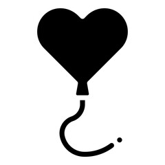 heart shape balloon glyph icon