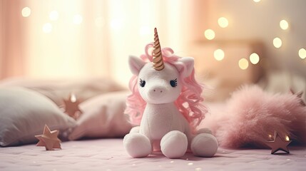 bed pink unicorn