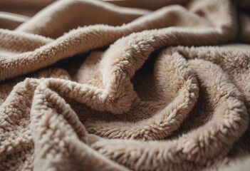 Cozy and Textured Beige Fleece Blanket Close-Up