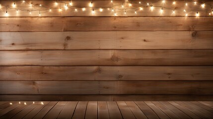 minimalist wooden background with lights