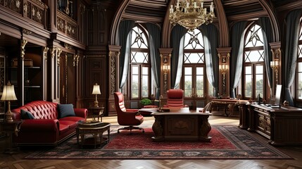 Fototapeta premium velvet executive office interior