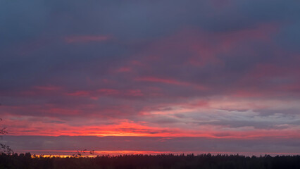 colorful dramatic sky with cloud at sunset
