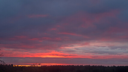 colorful dramatic sky with cloud at sunset
