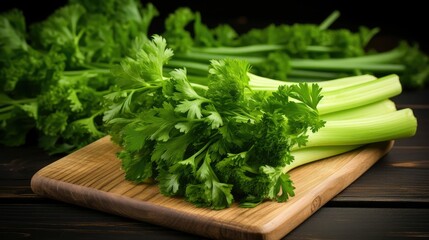 cutting isolated celery fresh