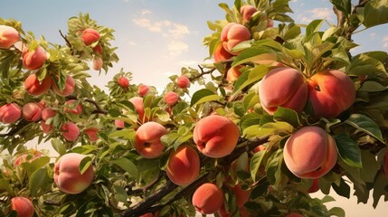 tree juicy peach fruit