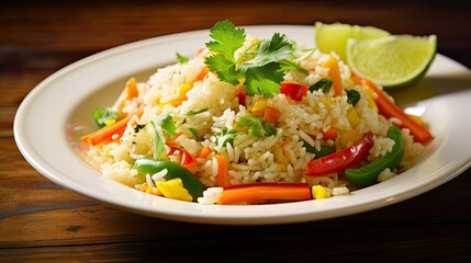 vegetables dish rice white
