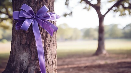 hope purple ribbon alzheimers - obrazy, fototapety, plakaty