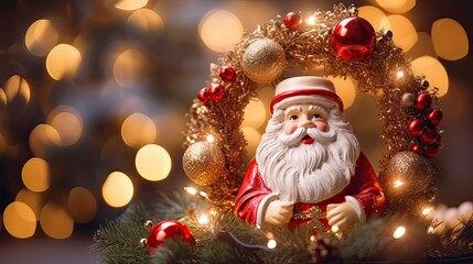 Obraz premium wreath christmas bokeh lights