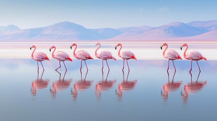 Fototapeta premium lake pink desert