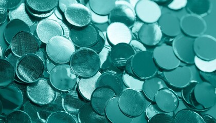abstract aqua menthe color or turquoise and aqua glitter sparkle confetti background or mint color...