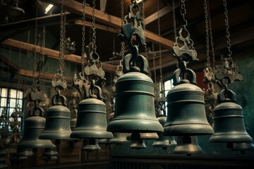 Audible Set school bells. White teacher set. Generate Ai