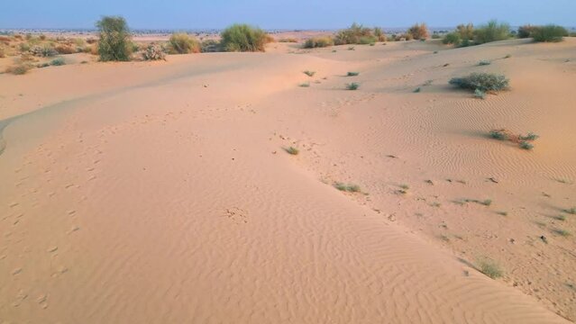 Thar Desert from drone, Rajasthan, India from the air