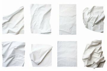 Obraz premium Multicolored Set of crumpled sheets of different paper. Texture of office book art object. Generate Ai