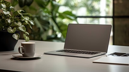 Fototapeta premium office gray table top