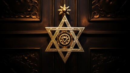 entrance gold jewish star
