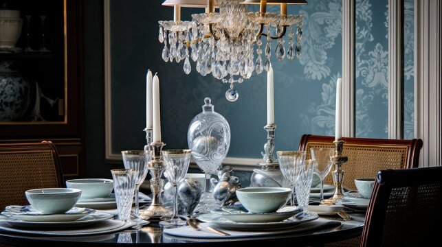 table blurred interior design traditional