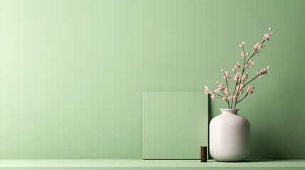 minimalist green pastel background