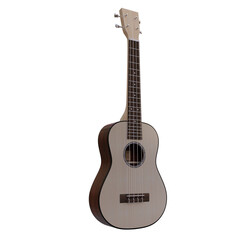 Fototapeta premium 3d render white ukulele with transparent background