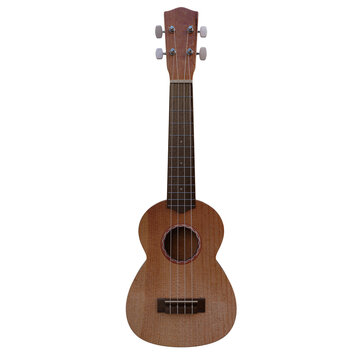 3d render ukulele with transparent background