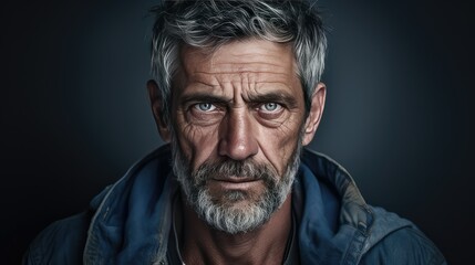 Obraz premium weathered blue gray background portrait