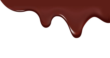 Dripping chocolate repeatable isolated on white.