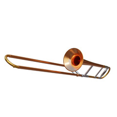 Obraz premium 3d render golden trombone with transparent background