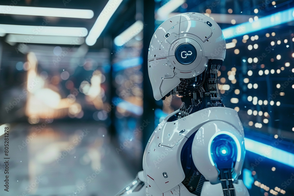 Poster the ai revolution visualized capturing the essence of technological advancement and digital predicti