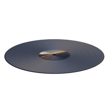 3d render vinyl disk with transparent background