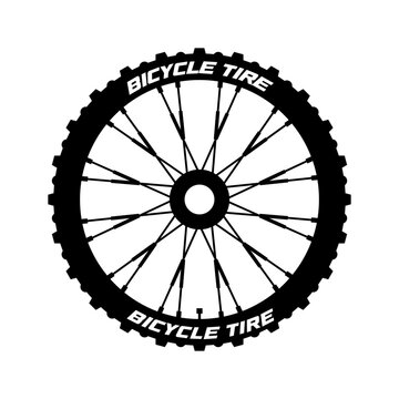 recommend clip art: Mountain bicycle tire flat vector icon on white background