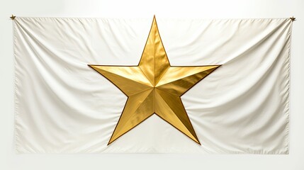sacrifice golden star banner white background