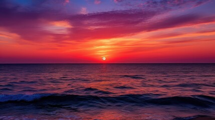 Fototapeta na wymiar vibrant sun over ocean