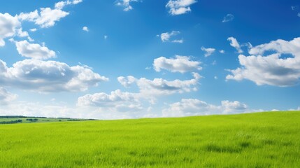 Fototapeta premium green blue sky and grass