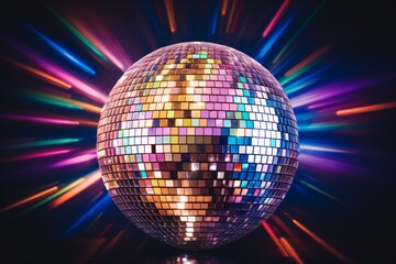 Obraz premium Captivating Shiny disco ball. Music party. Generate Ai