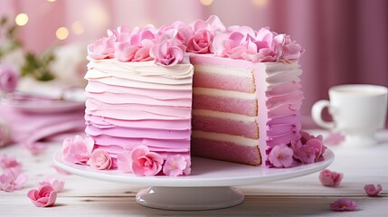 gradient pink cake