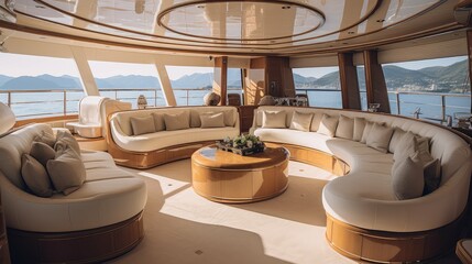 sophisticated luxury boat interior