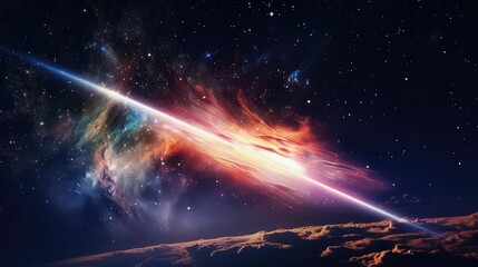 colors shooting star in space