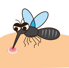 吸血している蚊のイラスト