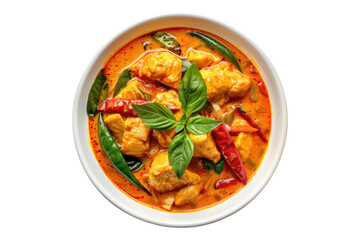 Rich Thai curry isolated on transparent background