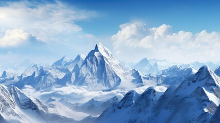 mountain white and blue