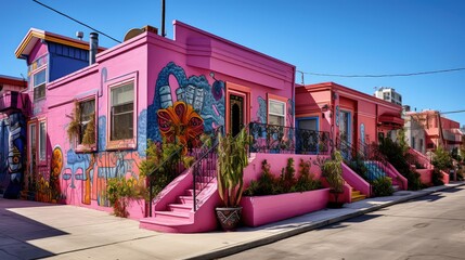 house pink houses