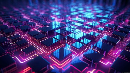 Obraz premium neon light technology background